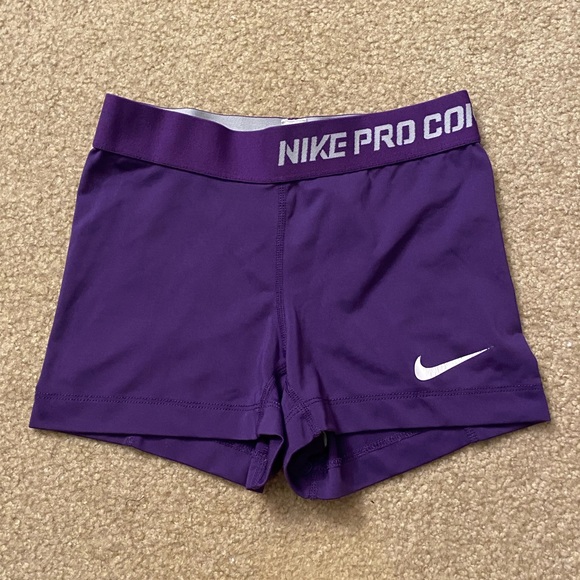 purple nike compression shorts